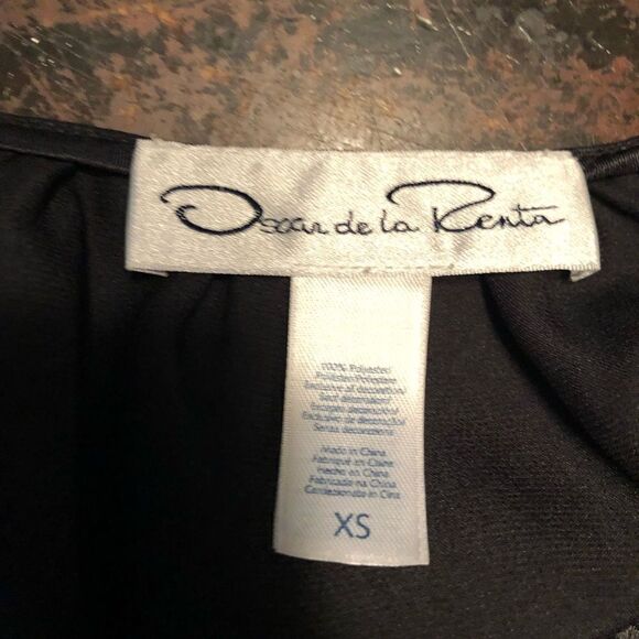 Oscar De La Renta Black Formal Romantic Flirty Feminine Satin Slip Dress XS - Picture 5 of 6